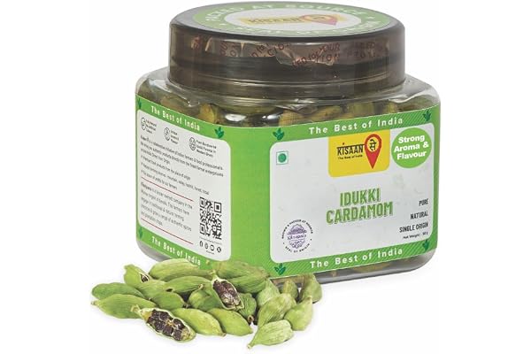 KisaanSay Idukki Cardamom 50 gm Bold Size (7 to 8 mm) Bold Size Pure Elaichi Natural Distinctive Flavour & Aroma No Artificial Colors