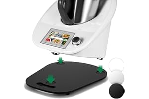 für Thermomix TM6 TM5 Gleitbrett Acryl,Ticanros Premium Schnelles Bewegen Rollbrett für Thermomix Vorwerk Küchenmaschine TM6 Zubehör Unterlage Brett, Glänzend Schwarz