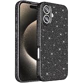 Coverzone iPhone 16 Plus ile uyumlu Z-Jelly Kılıf Kamera Korumalı Simli Işıltılı Renkli Parlak Silikon Kapak - Siyah