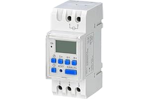 LAZY COOK Temporizador Mecánico Diario-Interruptor de Control de Tiempo 220V a 240V de 15 Minutos a 24 Horas-Controlador de Circuito eléctrico con Montaje en riel DIN estándar (Temporizador Digital)