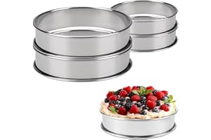 LUXIREMI Crumpet Rings, 4 Pcs Non Stick Double Roll Tart Rings Stainless Steel English Muffin Cooking Rings Stainless Steel Pastry Rings for Cooking Crumpets Eggs Pastry Mousse Homemade Crumpets & Muffins