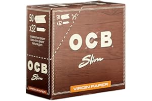 OCB Unbleached Slim Virgin Paper, langes Papier, Braun, 12,5 cm 11,5 cm breit x 5,5 cm hoch