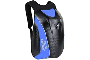 mjmoto Motorcycle Backpack Waterproof Carbon Fiber Hard Shell Reflective for Motorcycle Travel Suitcase