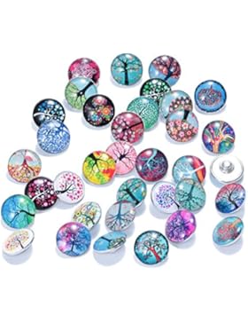 Soleebee Gemischte Wunderbaum Glas Click Buttons Set 36St