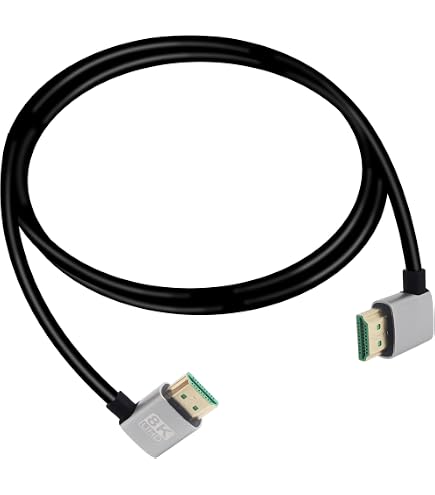 Cavo HDMI 2.1 Ultra Sottile 50 Cm Con Connettore Angolato 90° | CY 8K 4K Per HDTV, PC, PS5, Xbox