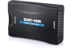 KIYICJK kyx SCART to HDMI Converter, Scart HDMI Adapter, Full HD 720P/1080P Scart HDMI Video Audio Adapter for Smart TV/Projector/Monitor, Compatible with PS2/PS3/DVD/Blu-ray/STB/VHS