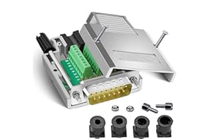 PENGLIN - Conector macho DB15 sin costura, 2 filas de carcasa de metal de 15 pines RS232 D-SUB macho adaptador serie