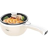 Vocha Electric Hot Pot, 1.5L Mini Portable Electric Pan Non-Stick, Multi-Cooker with Lid for Travel/Dormitory, Spatula and Eg
