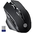 INPHIC Wireless Mouse Rechargeable, 2.4G Cordless Mouse with USB Nano Receiver for Laptop PC Computer Tablets, 6 Buttons, 800-1600DPI, Silent Click, Improved 700mAh Battery, Black