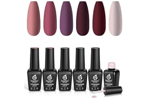 BEETLES GEL POLISH Beetles Red Gel Nail Polish Set - Peach Pink Skin Tone Gel Polish Kit Burgundy Red Nail Gel Polish Soak Off Nail Uv Lamp Gel Nail Kit Nail Art Design Gifts for Women