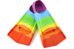 Prsca Kids Swim Fins,Short Youth Fins Swimming Flippers,Swim Training Fins for Lap Swimming,for Children Girls Boys Beginners