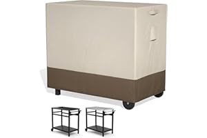 TORVA Dining Cart Cover, Cover for Outdoor Prep Table, 600D Heavy Duty & Waterproof Cover for BBQ Grill Cart - 102 x 56 x 84 cm