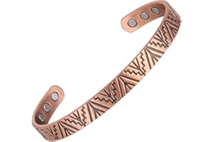 MagEnergy Kupfer-Armband für Männer und Frauen 99,9% reines Kupfer Manschettenarmband 6,8" verstellbarer Schmuck mit 6 starken Magneten