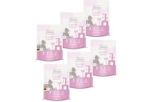 MjAMjAM - Mokra karma Premium dla kotów - Quetschie - Soczysty kurczak i dziki łosoś, 6-pak (6 x 300g), bezzbożowa z dodatkowym mięsem