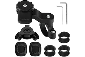 PTUI Support Téléphone Moto - Amortisseur de Vibrations Compatible avec Smartphones Universels (iPhone, Android, Samsung...), pour Guidon de Vélo, Trottinette, Quad, Scooter, Twist & Lock (Noir)