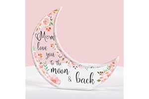 Buioata Mum Birthday Gifts - Acrylic Moon Deco Gifts for Mum, Touching Sayings Engraved Mum Gifts from Daughter, Mum to Be Gifts, Step Mum New Mum Gifts for Birthday Mothers Day Thanksgiving