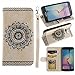 Produktbild Hülle für Galaxy S6 Edge,Case für Galaxy S6 Edge,Galaxy S6 Edge Handyhülle Leder Wallet Case,YingC-T Elegant Malerei Mandala Blume Weiß Muster Handytasche Samsung Galaxy S6 Edge Schutzhülle Leder Bookstyle Brieftasche Ständer Stand Hülle mit Karte Halterung Magnetverschluss Extra Dünn Tasche Premium Design Klapphülle Flip Schutz Schale Hülle Etui Cover für Samsung Galaxy S6 Edge G925