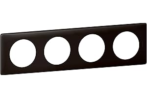 LEGRAND | Plaque 4 Postes Basalte, Collection Céliane, Finition Mat, Montage Horizontal Ou Vertical, Système De Rattrapage Des Défauts Du Mur