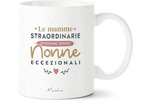 Manahia - Tazza nonna - Le mamme straordinarie diventano sempre nonne eccezionali | Scatola regalo in kraft | Regalo per nonna, mug nonna, futura nonna, annuncio gravidanza