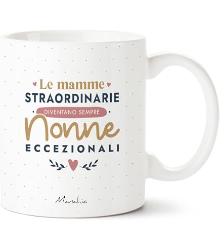 Tazza Personalizzata con Fiori, Nome e Dedica - Idea Regalo per la Nonna Olallà