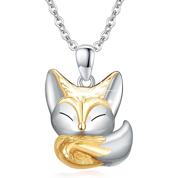 TEAMER Edelstahl Halskette Mit Tier-Anhänger – Hund, Katze, Fuchs Design, 45+5 Cm, Für Frauen, Perfektes Geschenk