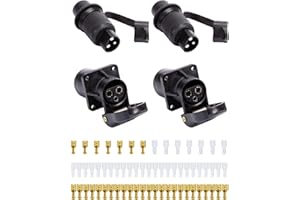 SPARKMOTO 2 Stück x 3 Polig Traktor Stecker Steckdose 12V 24V, Wasserdicht 3 poliger stecker 12v Traktor und 3 polige Steckdose,Traktor 3 poliger Stecker und 3 polige Traktor Steckdose(2 Stück)