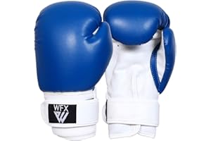 WFX Kids Boxing Gloves for Martial Arts Sparring Junior Mitts Heavy Duty Leather MMA Training Punch Bag Gloves Striking Muay Thai Kick Boxing Boys and Girl