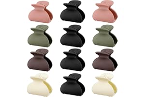 Kavya 12 Pcs Mollettone Capelli Donna 4 cm Mollettone per Capelli Frosting, Iccolo Pinza Capelli Antiscivolo Signore e Ragazze Accessori Capelli(Verde)