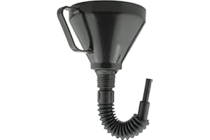 AP SUPPLIES Fuel Funnel with Fine Mesh Filter and Handle for Easy Refilling - Thick Plastic Fuel Funnel for Petrol, Diesel, Oil, Ad-blue, Water, Screen Wash (Black Flexible Funnel)
