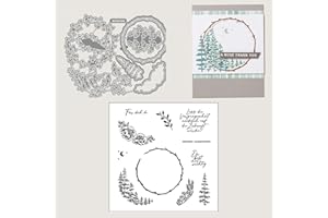 MRETCZC 2024 Neue klar Stempel Weihnachten für Metall Schneiden sterben und Stempel Set,Scrapbooking DIY Geburtstage Fotoalbum Kunst Handwerk Stamping Supplies (X6486-stempel und Stanzformen Set)