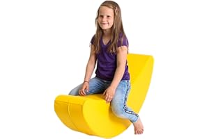 IGLU Soft Play Softbausteine Schaukelpferd Banane Forme Schaukeltier Schaukelspielzeug Kinder Baby Spielzeug (Gelb)