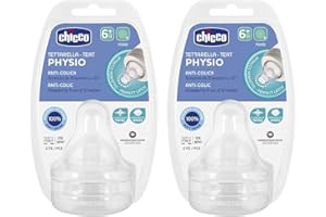 Chicco Perfect-5 - Set di 4 tettarelle in silicone morbido per bambini, taglia X Food Brei 6 mesi + Made in Italy