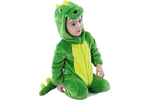maxToonrain Baby Animal Costume Romper Toddler Boys & Girls Role Playing Outfit with Zip Hooded Flannel Onesies Pajamas 0-4 Years