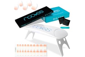 NOOVES - Pack Láminas de Gel para Uñas Color Nude 20 uds + Lámpara de Secado de Uñas UV/LED, Uñas de Gel Semicuradas Premium, Gel Nail Stickers, Pegatinas Uñas de Gel, con 1 Lima de Uñas