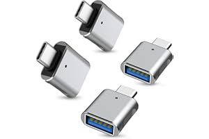 Ticenpe Adaptateur USB C vers USB 4Pack, Adaptateur USB-C Mâle vers USB-A 3.0 Femelle OTG Compatible avec MacBook Pro, iPhone16 15 iPad, Dell XPS, Samsung et autres appareils Type C ou Thunderbolt 4/3