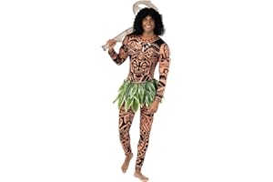 Morph Disfraz Maui Adulto Hombre, Hawaiano Vaiana, Personaje Cuento, Disfraces Carnaval y Halloween