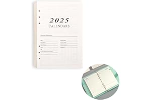 ELEGANCE-GO 2025 A5 Recambio de Papel,176 Hojas Papel De Recambio Para Agendas 6 Agujeros A5 Línea Daily Planner Recambios para Hojas Recambios de Agendas