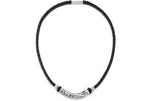 COOLSTEELANDBEYOND Trenzado Cuero Collar con Pluma Colgante y Piedras, Tribal Vintage, Mujer Hombre