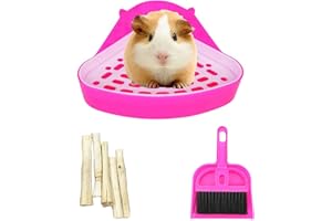 kathson Dreieckiges Töpfchentrainer, Eckkaninchen, für Meerschweinchen, Katzentoilette, Streu, Kunststoff, für Kaninchen, Chinchilla, Hamster, Frettchen, Kleintiere, Rosa
