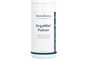 ‎GENERIC NatuGena OrgaMin Pulver, Säure-Basen-Haushalt, 14 verschiedenen Mineralstoffen an organischen Verbindungen, hoher Magnesiumanteil - 3 verschiedene Verbindungen, 301 g Pulver (31 Tage Packung)