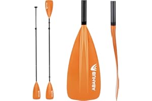 Abahub Pagaia SUP Kayak Carbonio 2 in 1 Pagaia Remi Regolabile Paddle Timone Leggero per Stand up Paddleboard, Albero in Carbonio Nero/Blu/Verde/Grigio/Arancione/Rossa in Plastica Nylon Lama