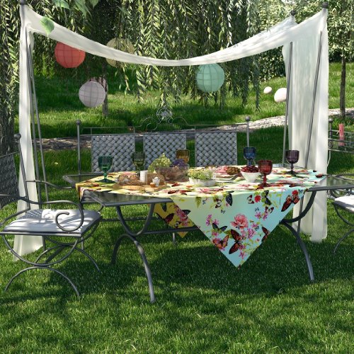 Wachstuch Breite & Länge wählbar – dcfix Schmetterlinge Bunt 3854528 – ECKIG 140 x 190 bzw. 190×140 cm abwaschbare Tischdecke Wachstücher Gartentischdecke - 3