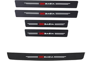 KBUYS 5 pegatinas protectoras para umbral de entrada del coche, compatibles con el logotipo de Dacia Duster Spring Logan Sandero Jogger Lodgy Bigster Dokker Accesorios (Color: 5 piezas Nuevo para