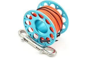 ICDKOYK Tenere Le Immersioni Bobina Bobina Portatile a Colori Solido Corda di Corda di Poliestere accelere da Pesca Accessori subacquei con Gancio Doppio fine, Blu, 30m