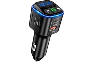 SONRU Bluetooth FM Transmitter for Car, V5.3 Bluetooth Car Adapter PD36W & QC18W Car Fast Charger, Car Radio Adapter Hands-Free Car Kit, Bass Lossless Hi-Fi Sound,support TF card, U disk