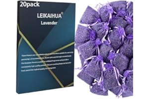 LEIKAIHUA 20X Lavender filled bags drawers,(7x9cm) wardrobe fresheners，lavender moth repellent for wardrobes, suitable for pillows, cars, shoe cabinets, cupboards