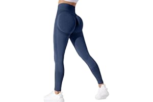 Neteson Mallas Deporte Mujer Push Up Cintura Alta Pantalones de Yoga Elásticos Leggins Control de Barriga Sin Costuras Scrunch Butt para Danza Gym Fitness