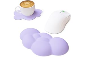 ZIYOU LANG Cute Cloud Wrist Rest Pad Armrest Pad Elbow Rest Pad with Coaster, Computer Armrest Arm Wrist Rest Support Mousepad for Office Computer Laptop Mac Lightweight Easy Typing Pain Relief-Purple