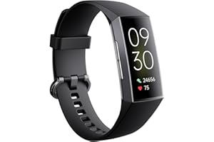 SANZEN Hommes femmes Trackers d'activité 1.1 '' AMOLED écran montre de fitness avec fréquence cardiaque pression artérielle moniteur de sommeil calorie Tracker pas à pas compteur Android et iOS (Noir 1)