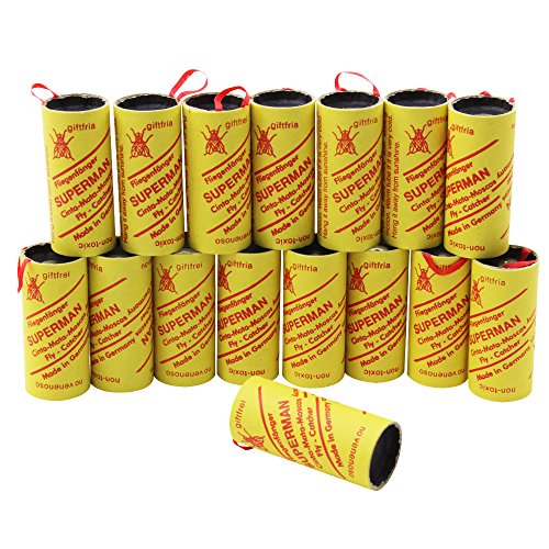 COM-FOUR® 16x Fliegenfänger Rollen - Insektenfalle - giftfrei, umweltfreundlich, hygenisch (16 Stück)